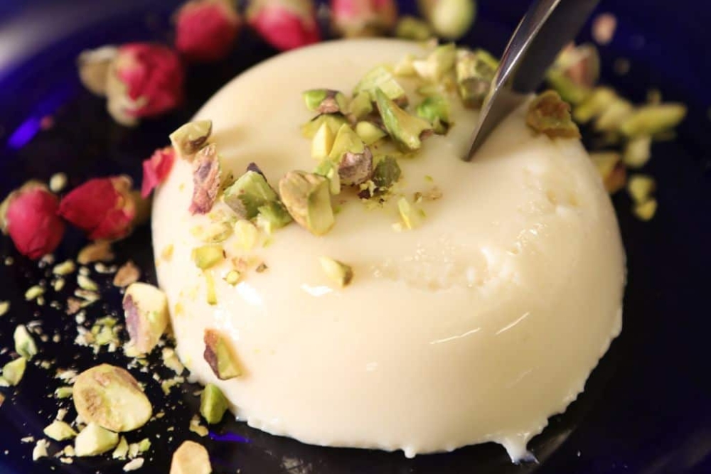 a traditional middle eastern milk pudding